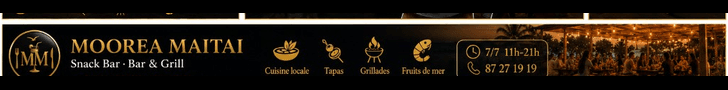 Moorea Maitai Snack Bar — Sunset Beach Maharepa, cuisine locale, tapas, grillades, fruits de mer. 7/7 11h-21h