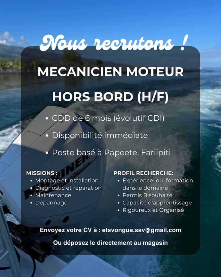 🚤 NOUS RECRUTONS !