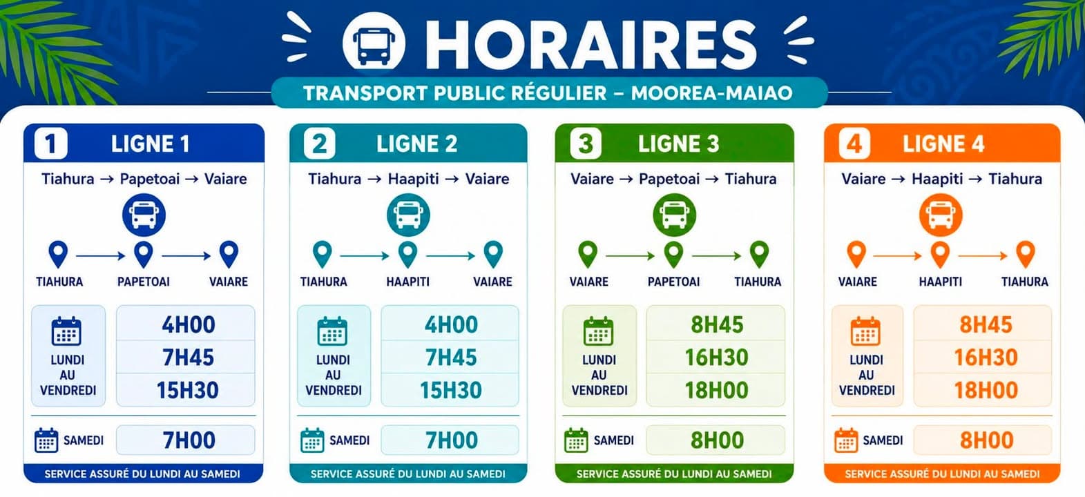 📢 TRANSPORT PUBLIC | Point sur le transport régulier de personnes à Moorea.