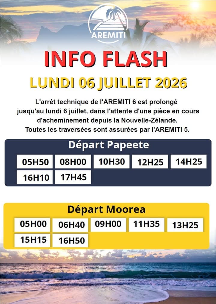 📢 Information à nos passagers – AREMITI 6