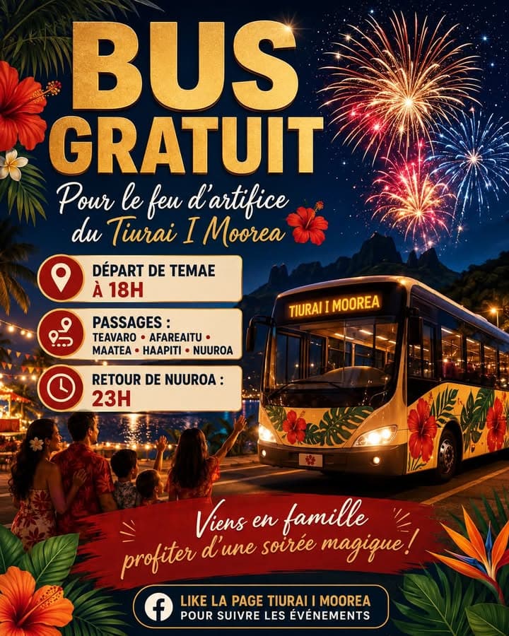 đ đș Tu veux venir au Tiurai ce soir pour admirer le feu dâartifice, mais tu nâas pas de voiture ?