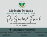 MEDECIN DE GARDE| Jour férié - 14 JUILLET