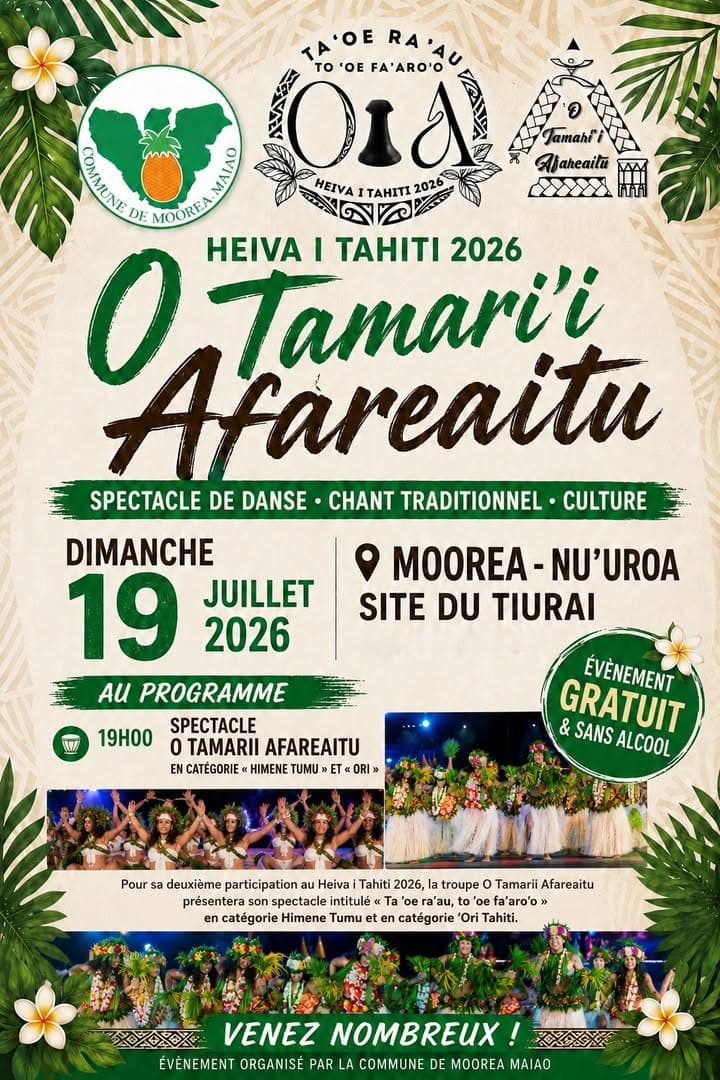 CULTURE| O TAMARII AFAREAITU danse à Moorea, pour Moorea