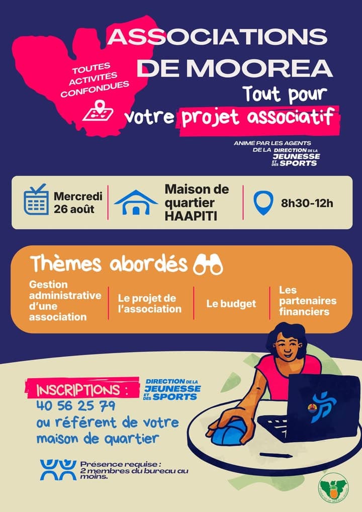 📢 Associations de Haapiti, préparez-vous : la DJS vous attend mercredi 26 août 🌸