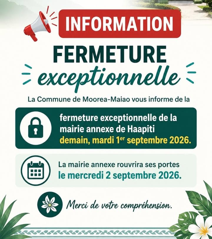📢 INFORMATION À LA POPULATION