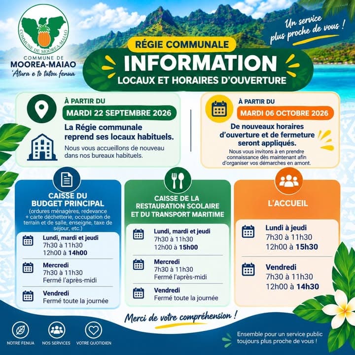 📢 INFORMATION À LA POPULATION | RÉGIE COMMUNALE
